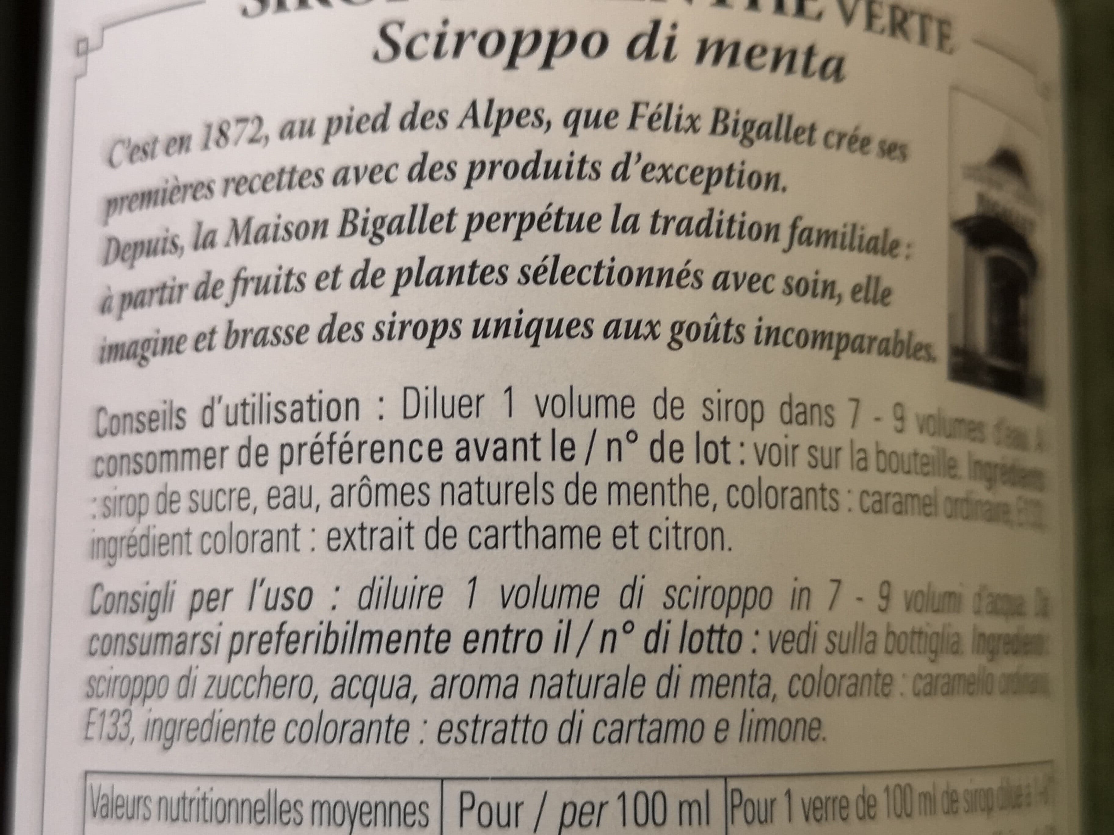 Bigallet Sirop de menthe packshot