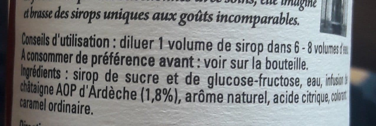 Bigallet Sirop de châtaigne d'Ardèche packshot