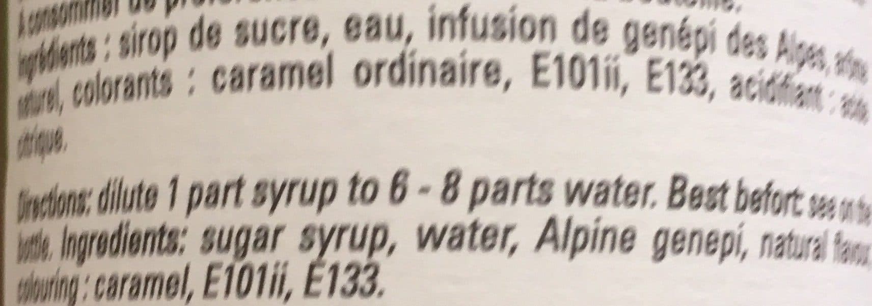 Bigallet Sirop de génépi packshot