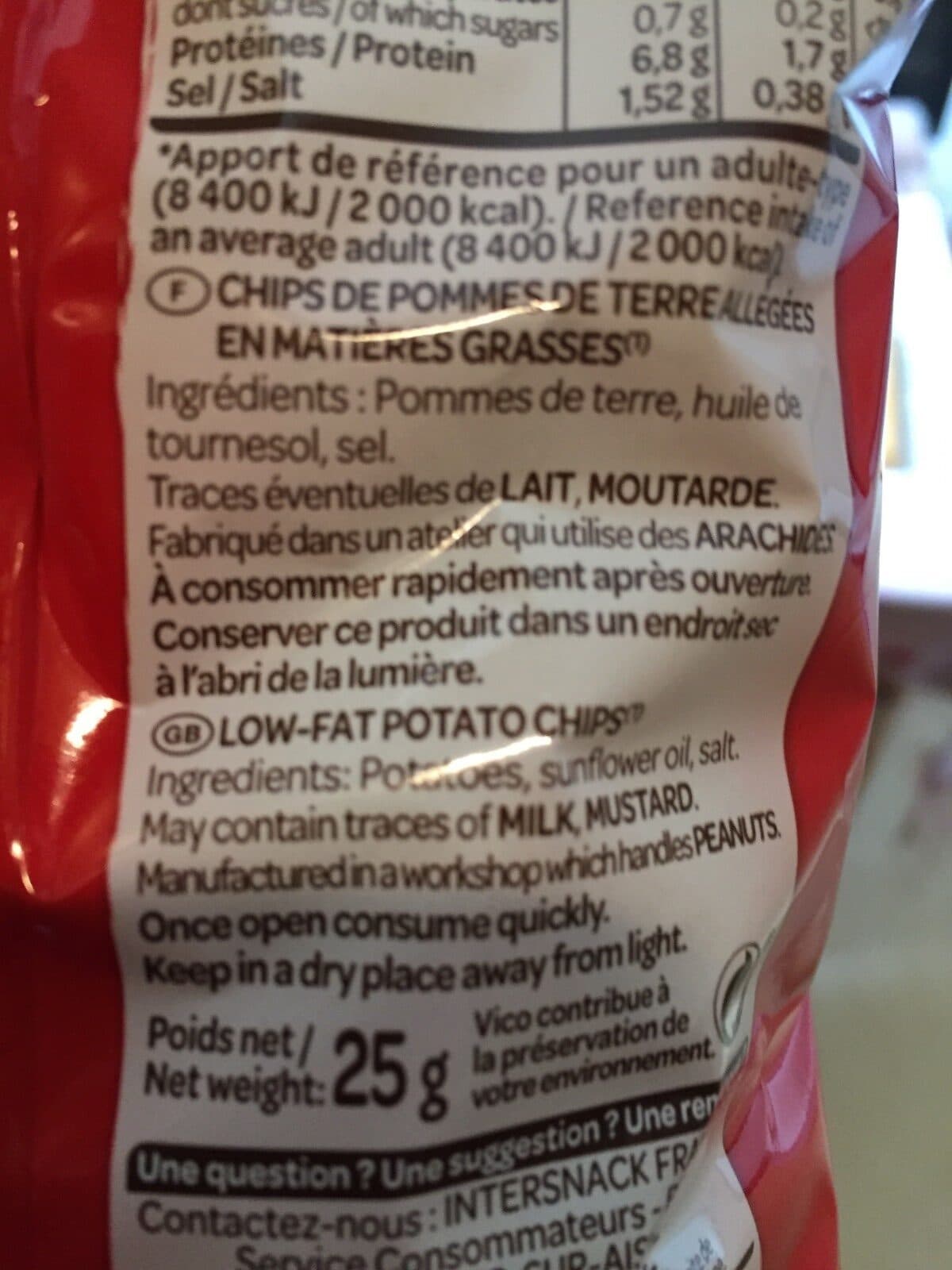 Intersnack Chips Vico Allegees 6x25g packshot