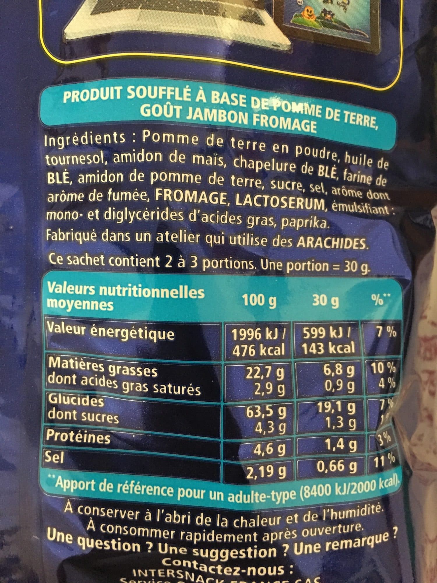 Intersnack Monster Munch Goût jambon fromage packshot