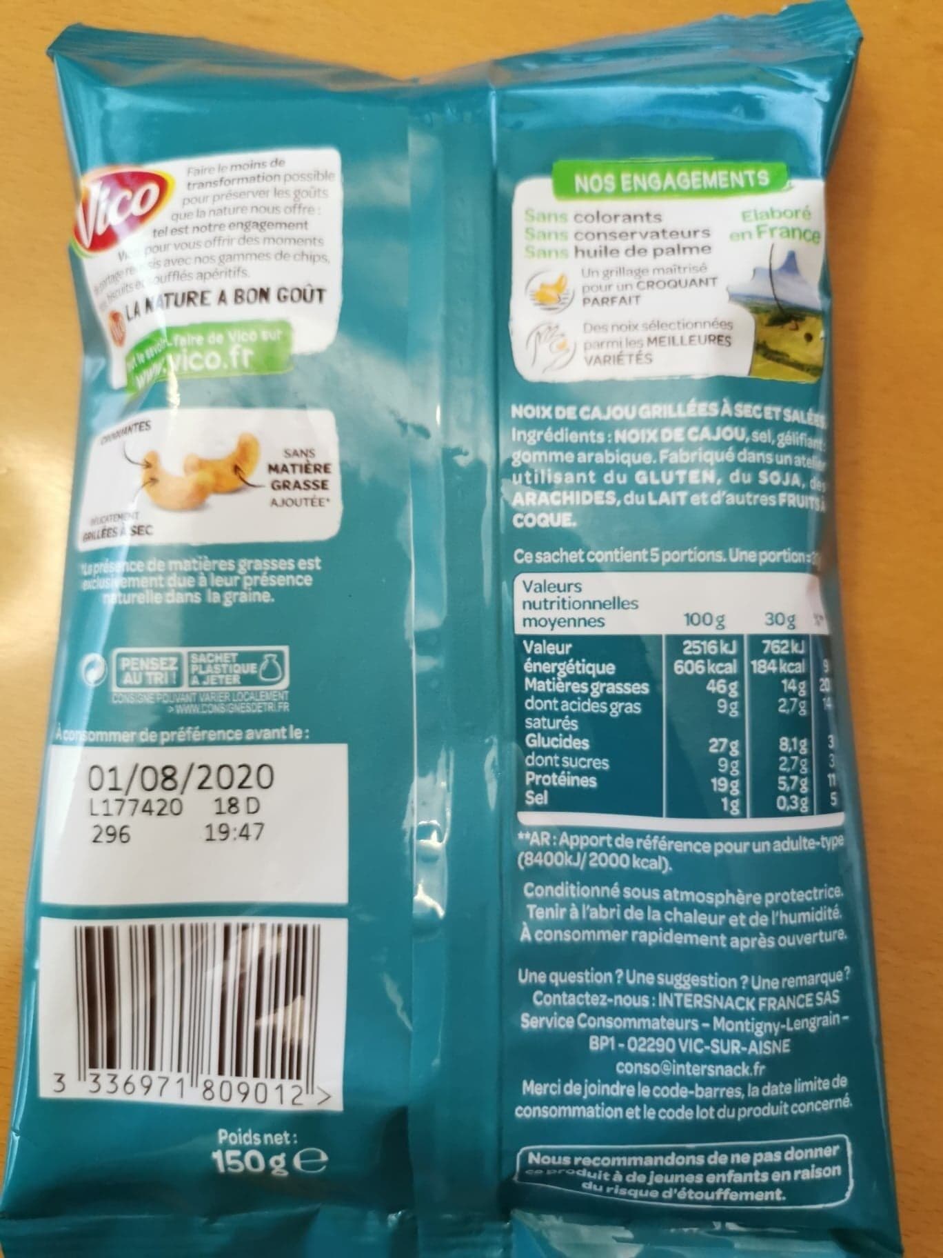Vico Noix de cajou grillées à sec packshot