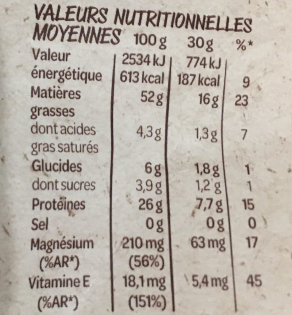Intersnack Amandes non grillées non salé packshot