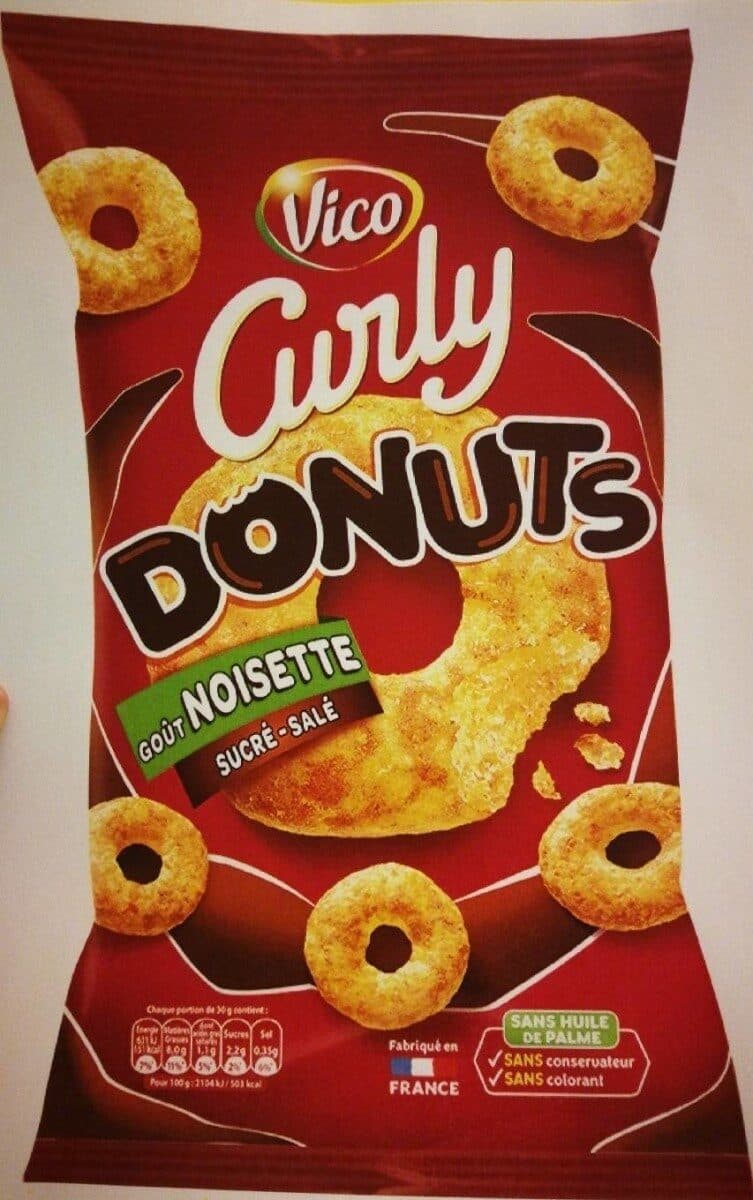Intersnack Curly Donuts Noisette 100 g packshot