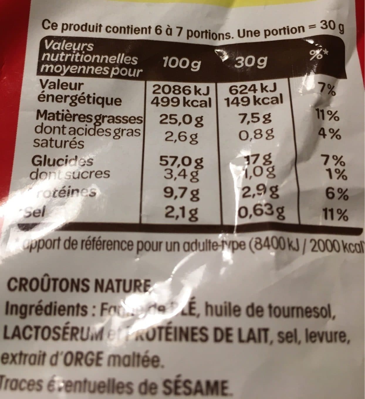 Intersnack Croutons nature (format familial) packshot
