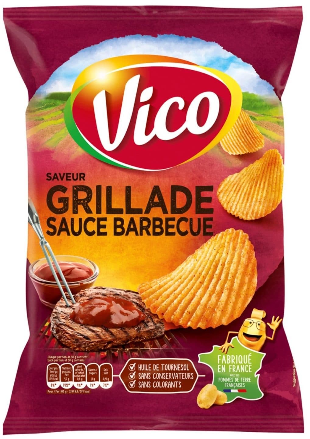 Intersnack Chips saveur grillade sauce barbecue packshot