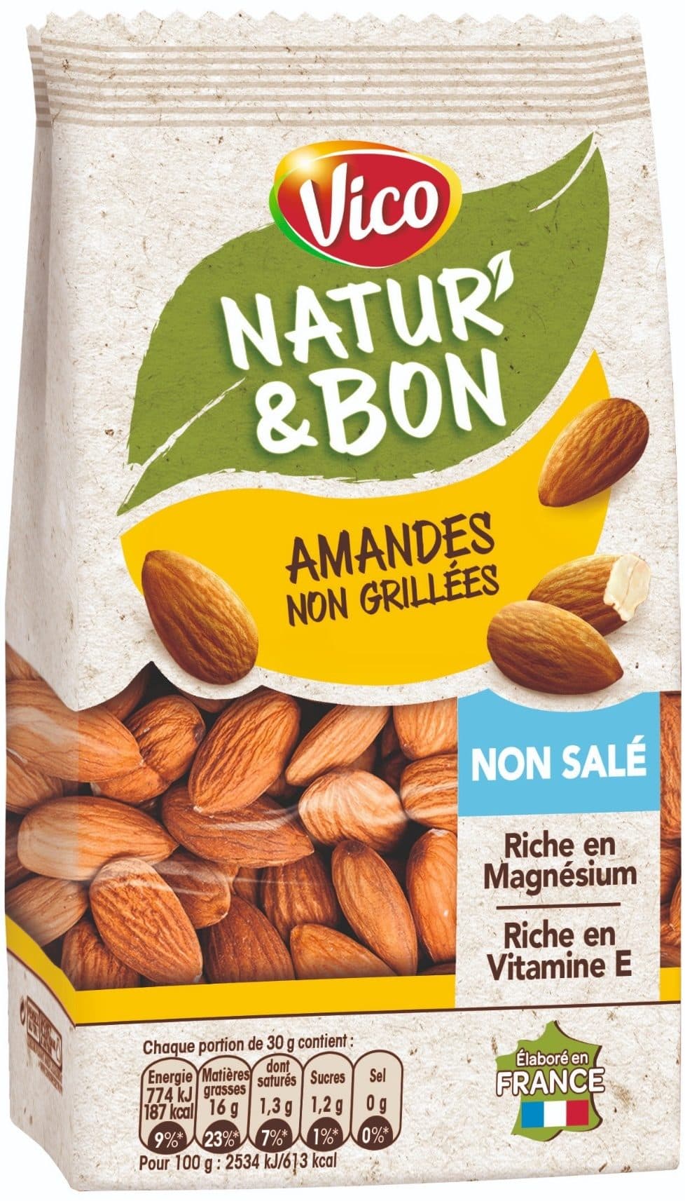 Intersnack Amandes non grillées non salé packshot