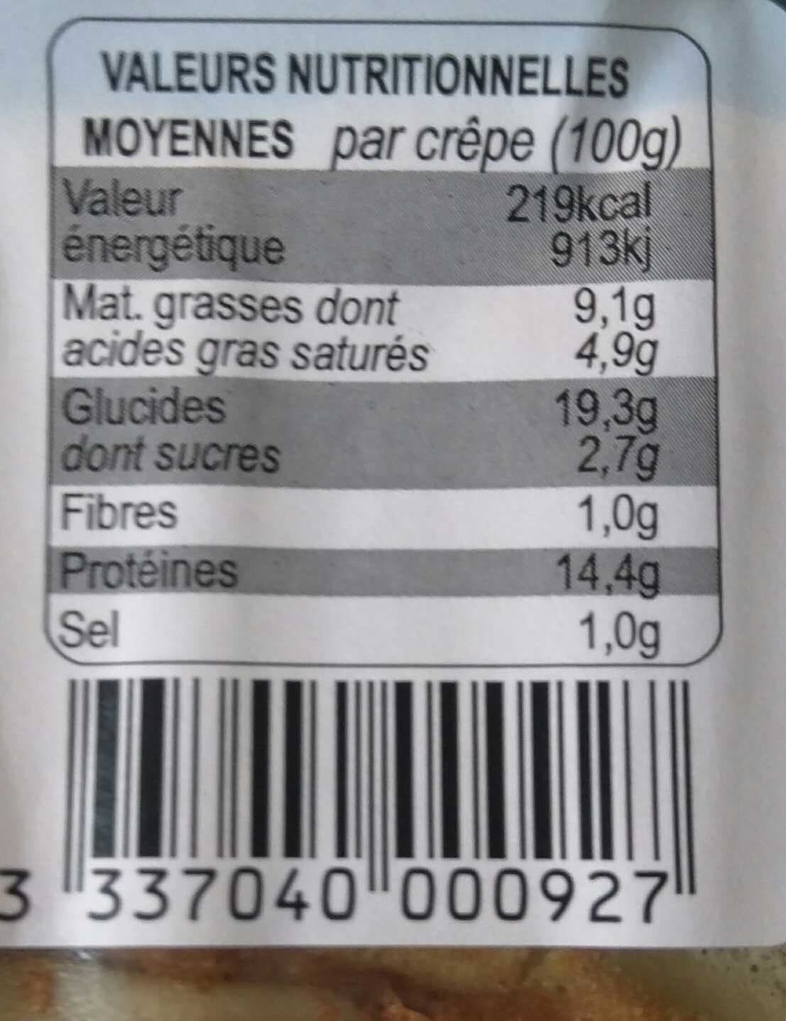 Bertel Crêpes garnies Jambon Emmental packshot