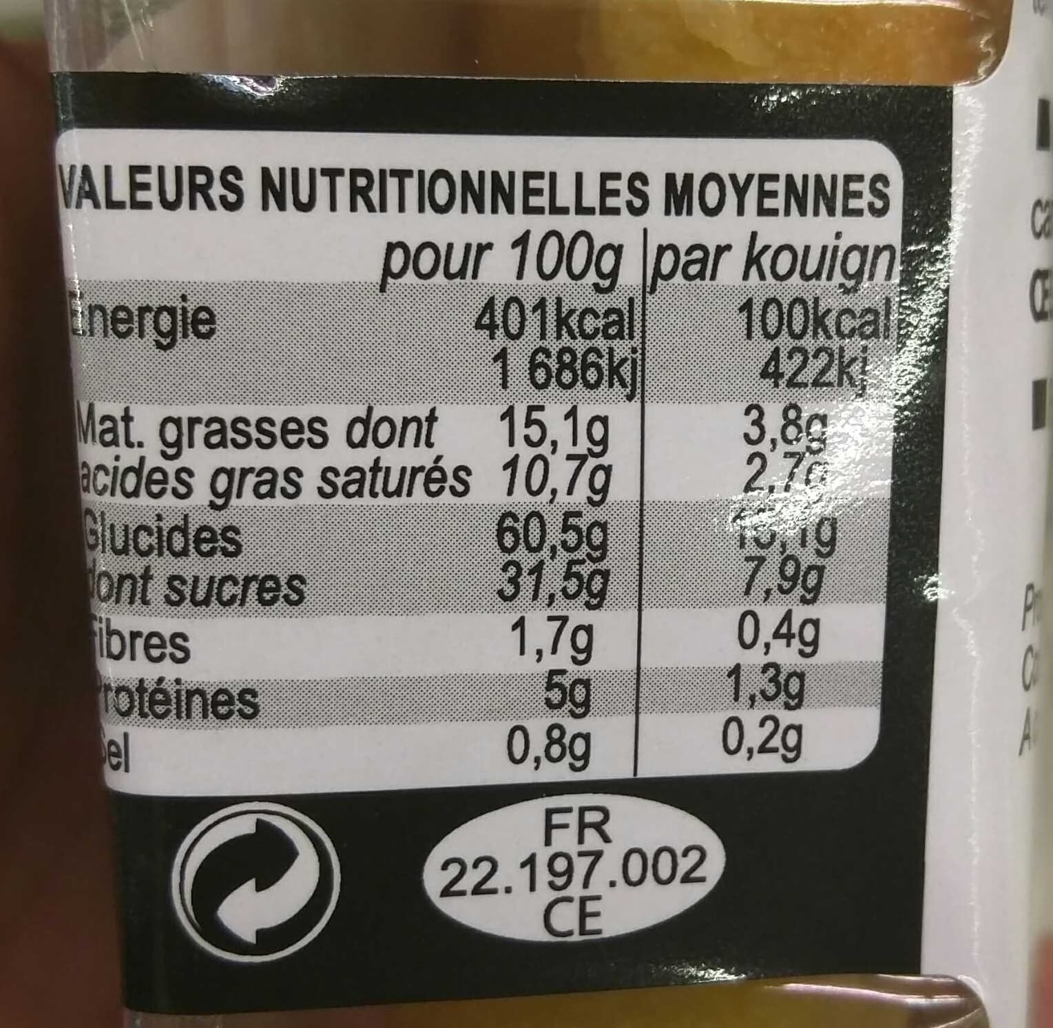 Ty Nad Kouign Amann Façon Mignardises packshot