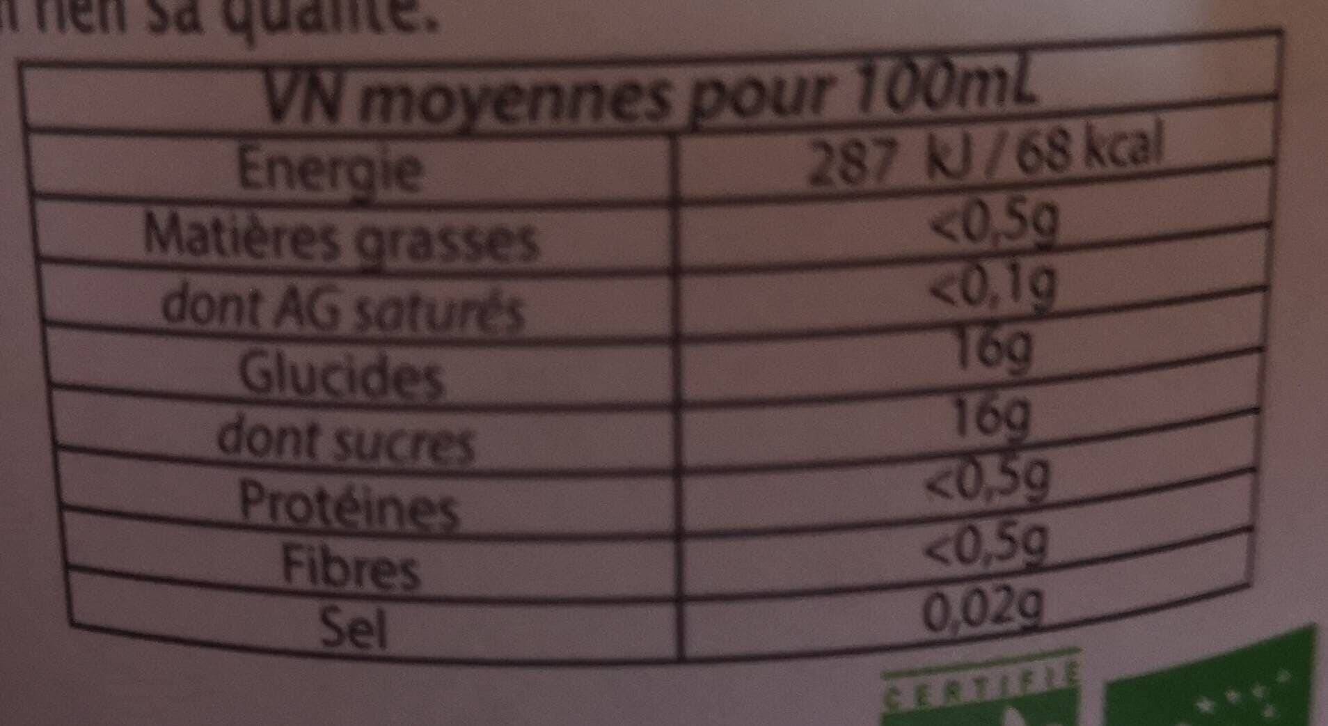 Open Food Facts Pur jus de raisin bio packshot