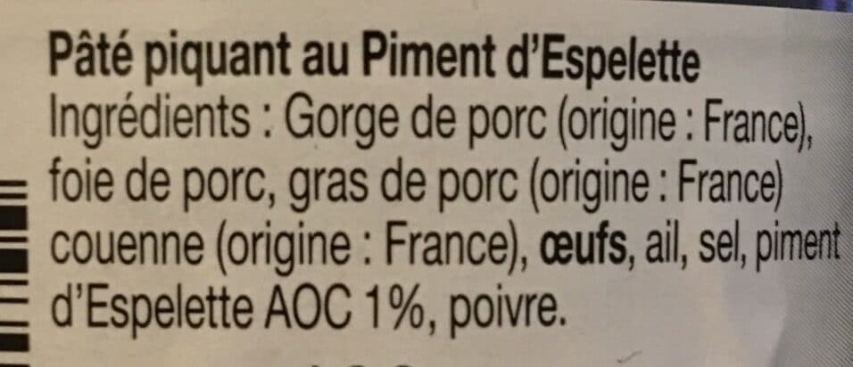 Le Volvestre Pâté piquant au piment d'espelette packshot