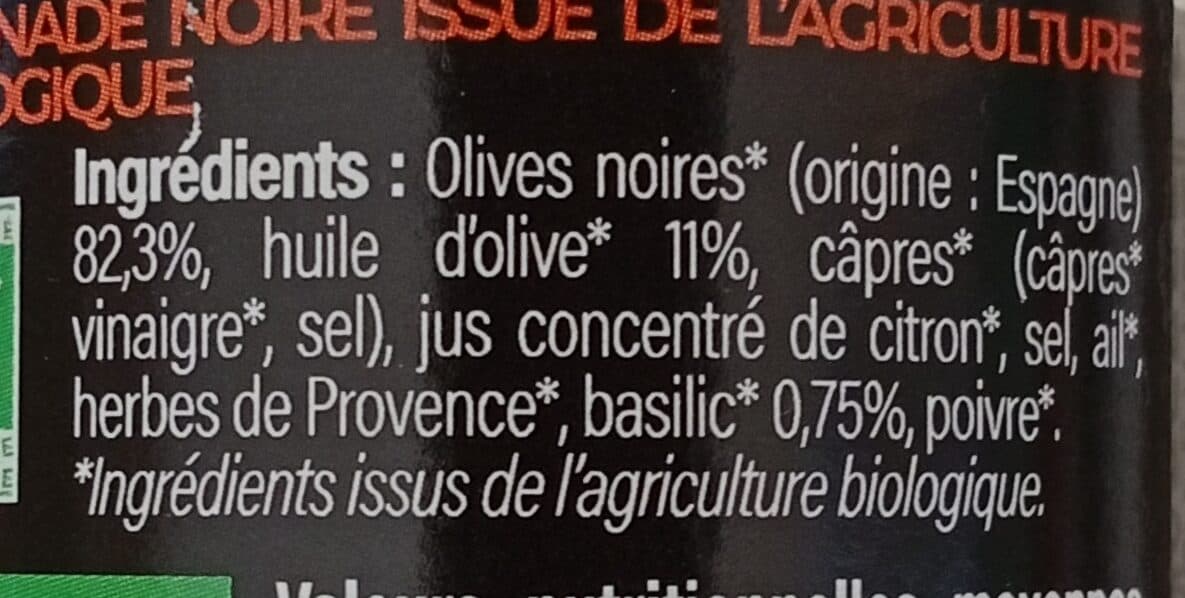 Sol'via Tapenade noire packshot