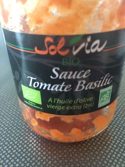 Solvia sauce tomate basilic à l'huile d'olive vierge extra packshot