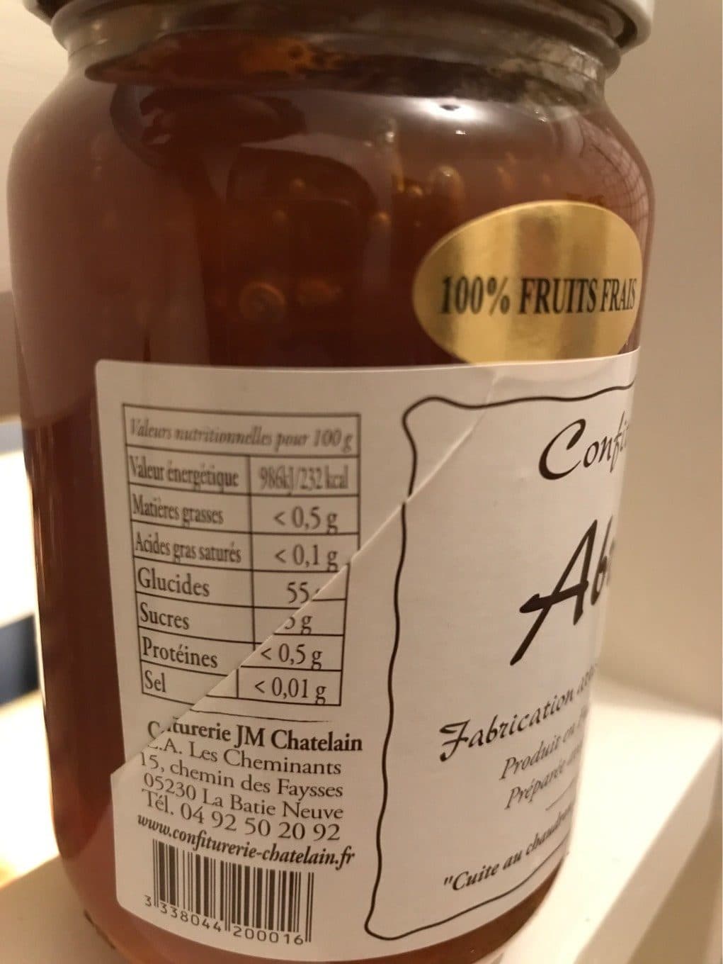 J.M chatelain Confiture extra d abricots packshot