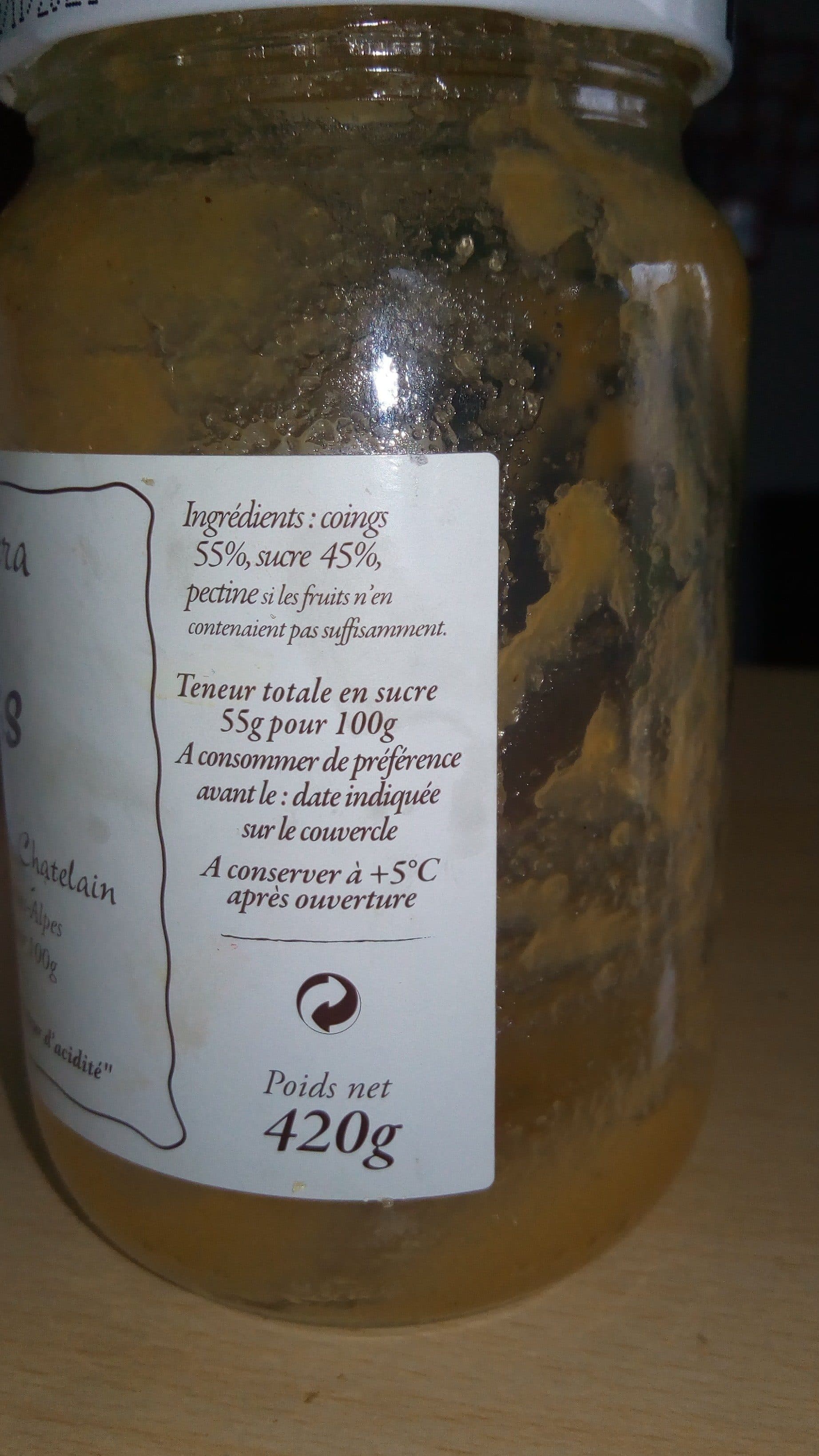 Confiturerie JM Chatelain Confiture coings packshot