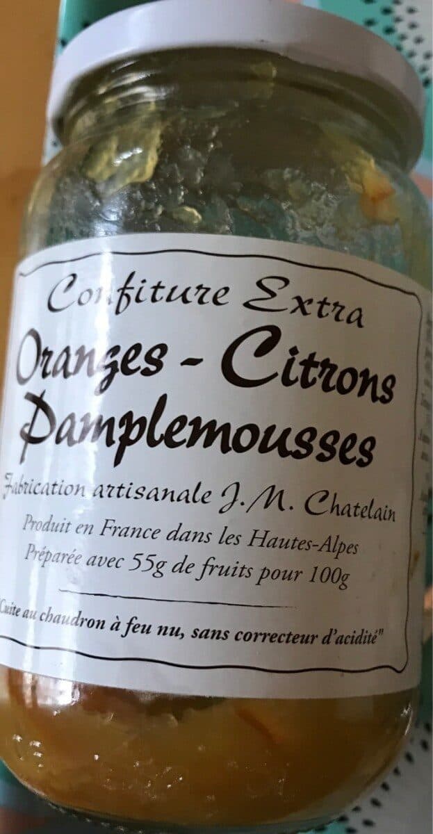 J.M. Chatelain Confiture oranges citrons pamplemousses packshot