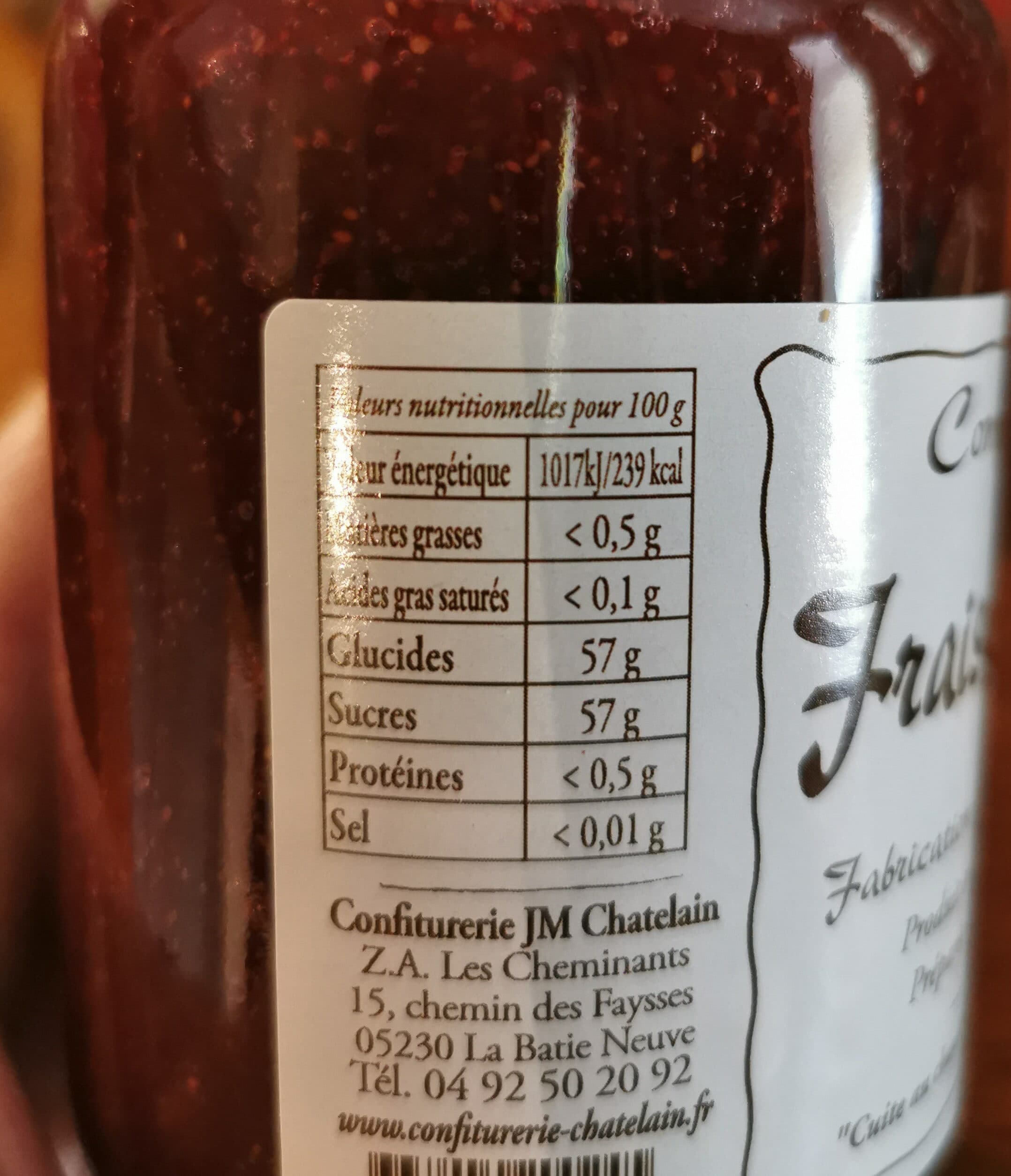 Jean Marc Chatelain Confiture extra fraises des bois packshot
