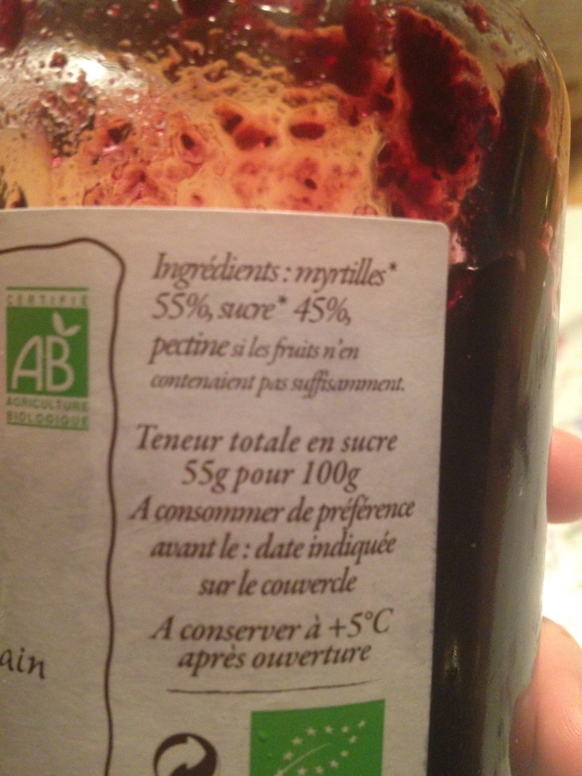J.m Chatelain Confiture extra Myrtille packshot