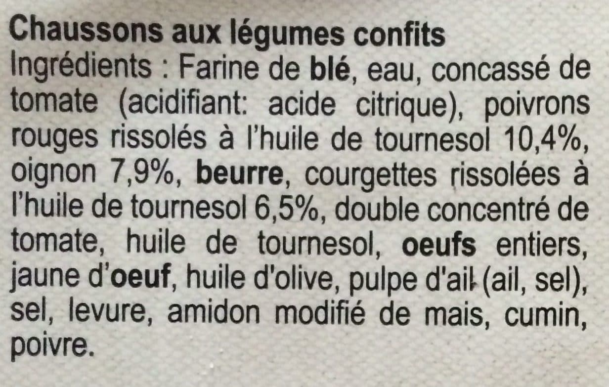 Maison Tino Chaussons aux légumes confits packshot