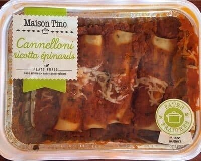 Maison Tino Cannelloni ricotta epinards packshot