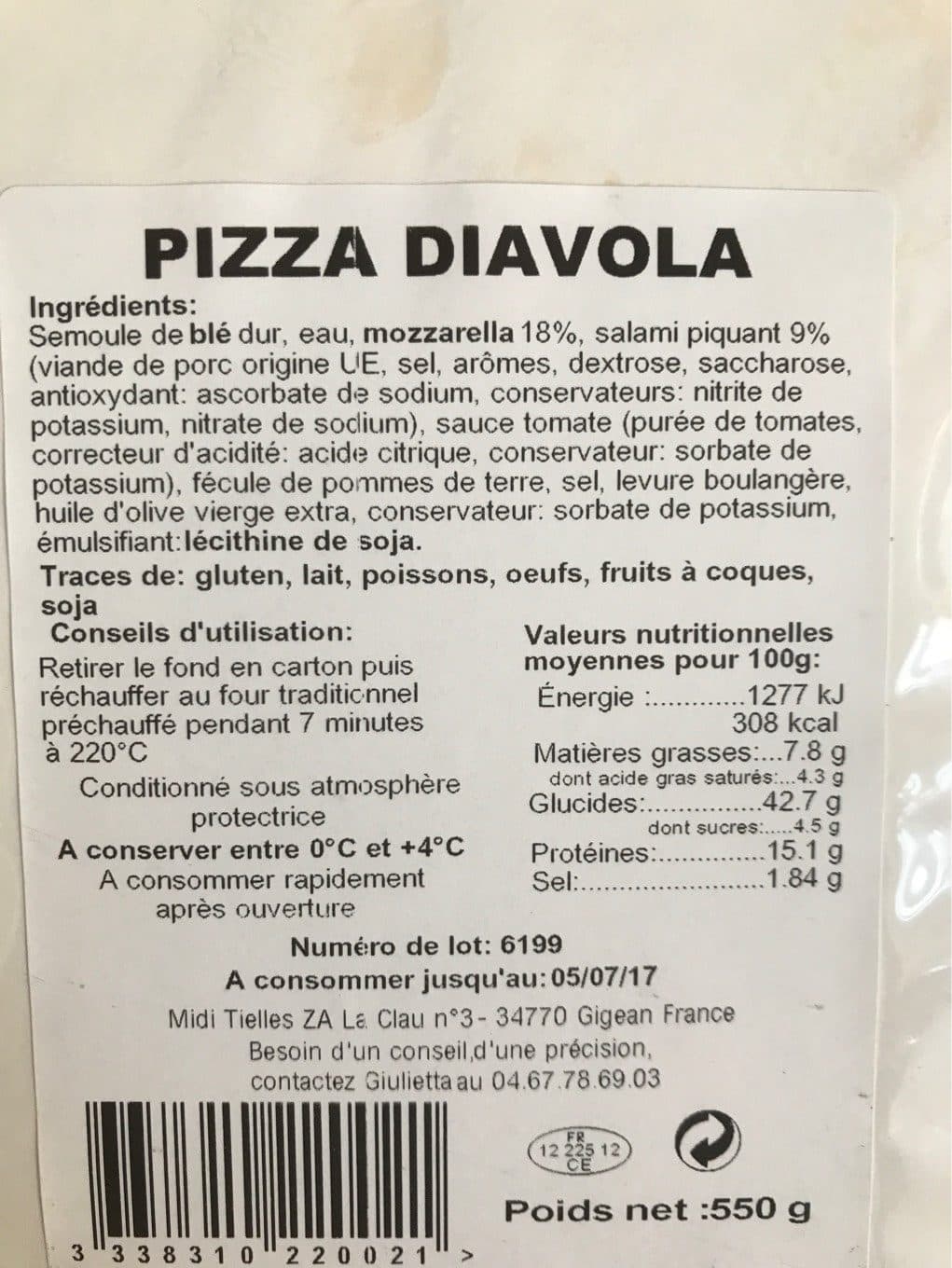 Grazie Pizza diavola packshot
