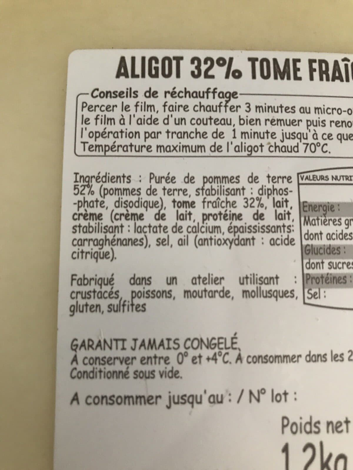 Open Food Facts Aligot packshot