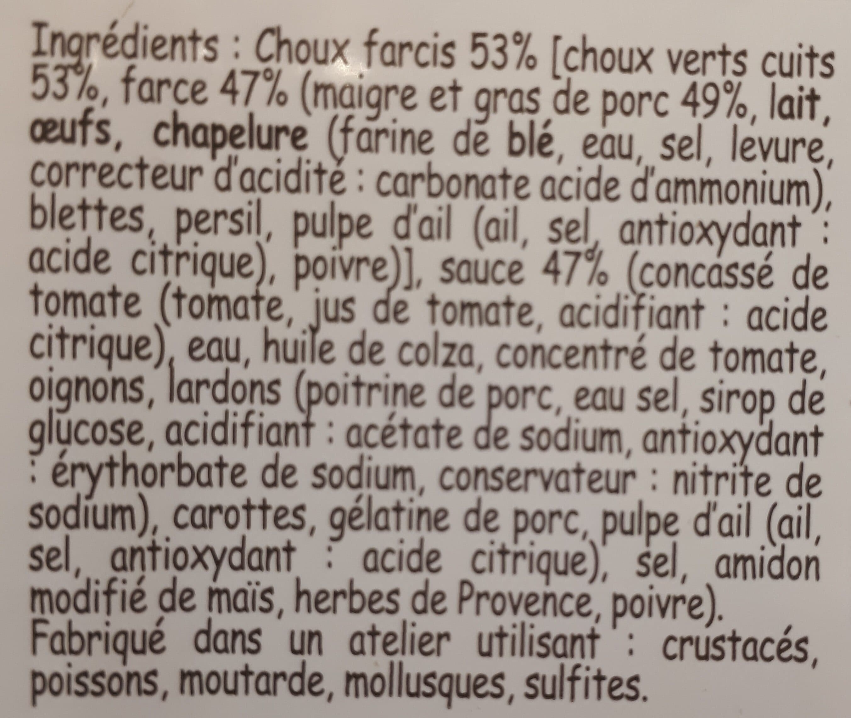Coeur d'Aveyron Choux farcis packshot