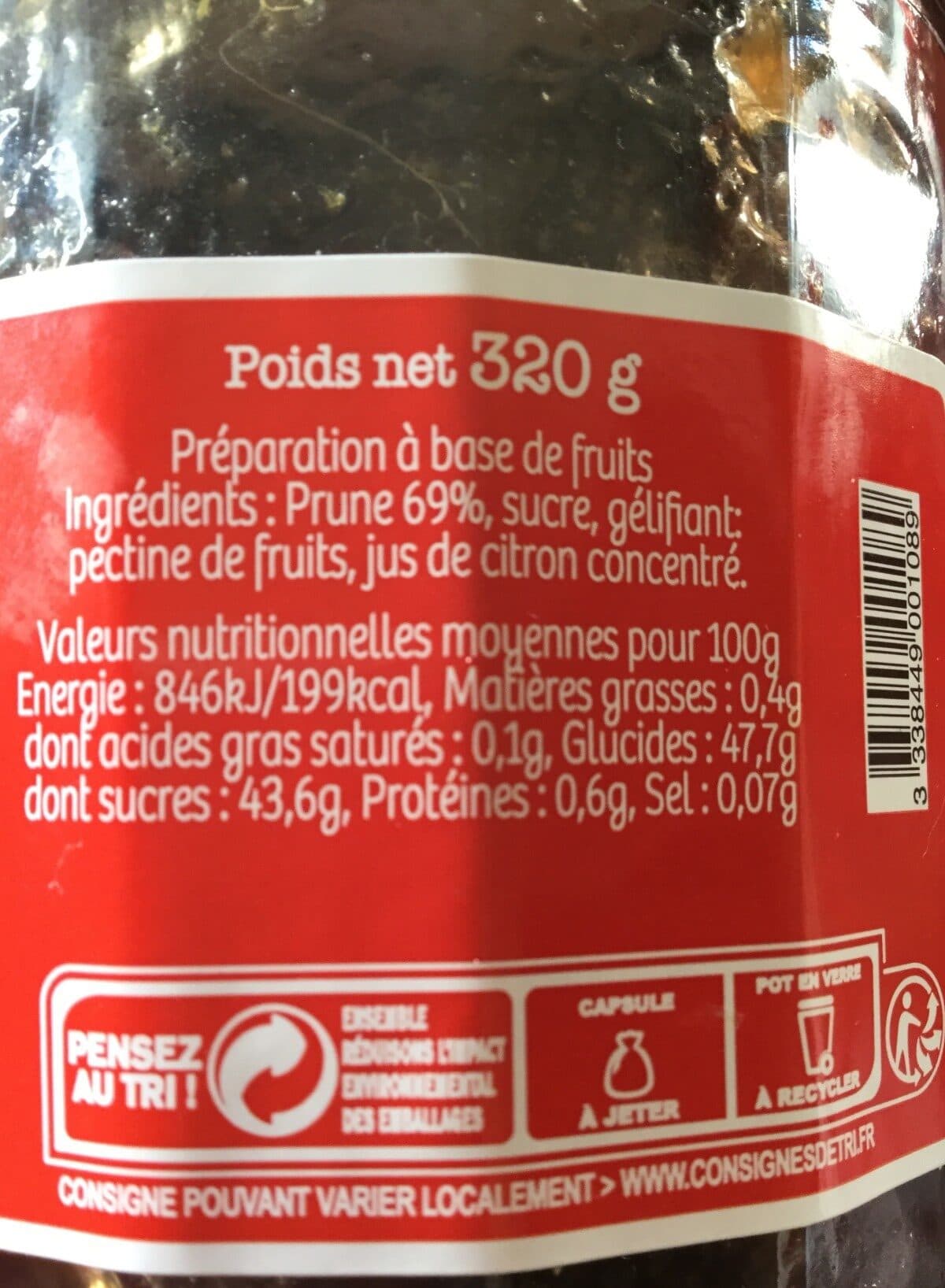 Open Food Facts Confiture de Prunes packshot