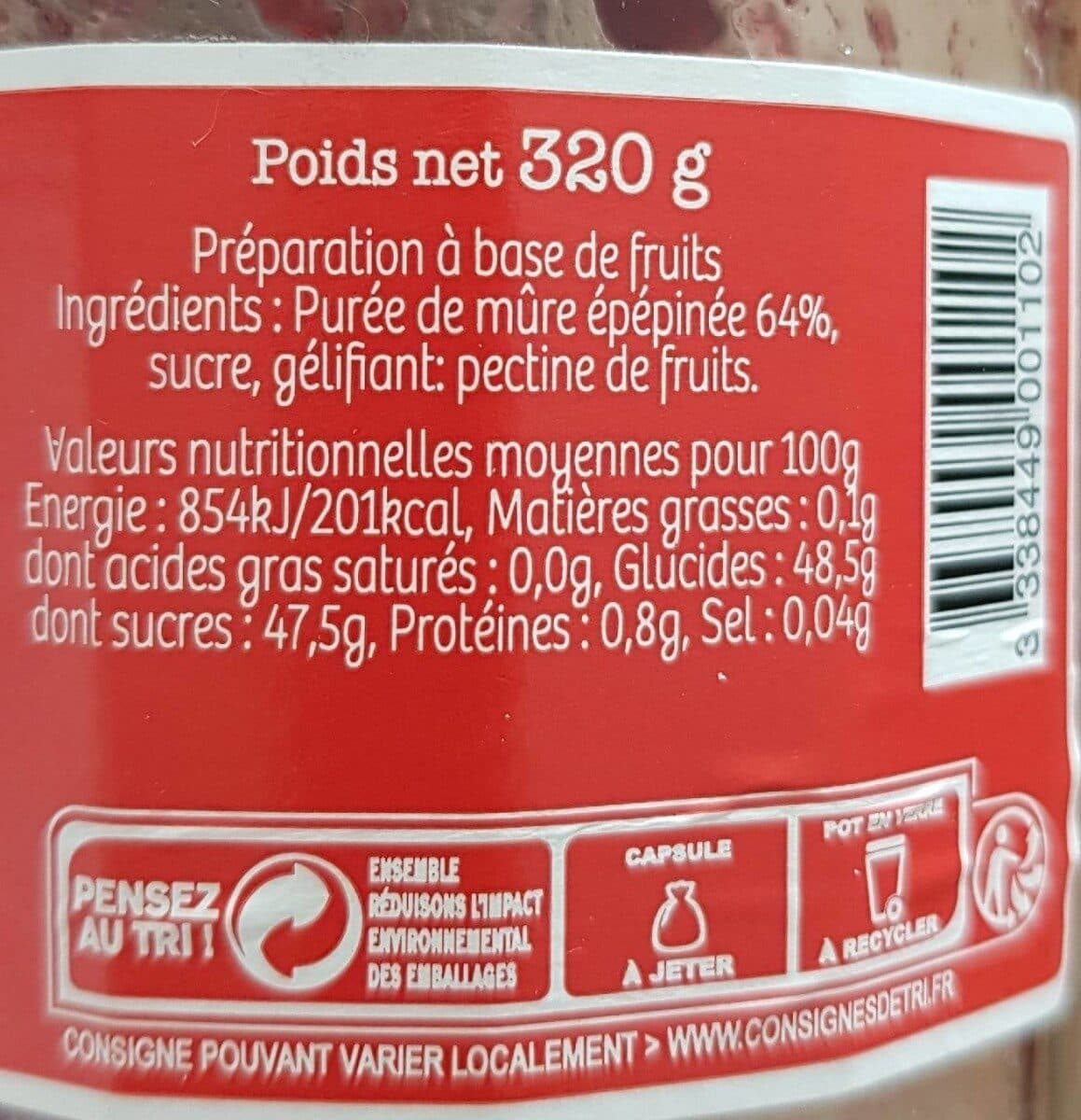 Miguelgorry Preparation à base de fruits Mûre Miguelgorry packshot
