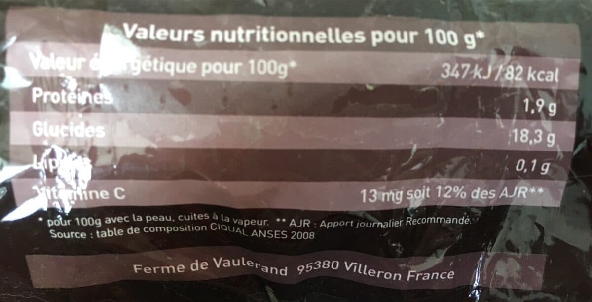 Open Food Facts Pommes de terre vapeur packshot