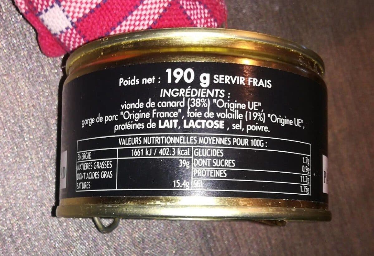 Open Food Facts Pâté de canard packshot