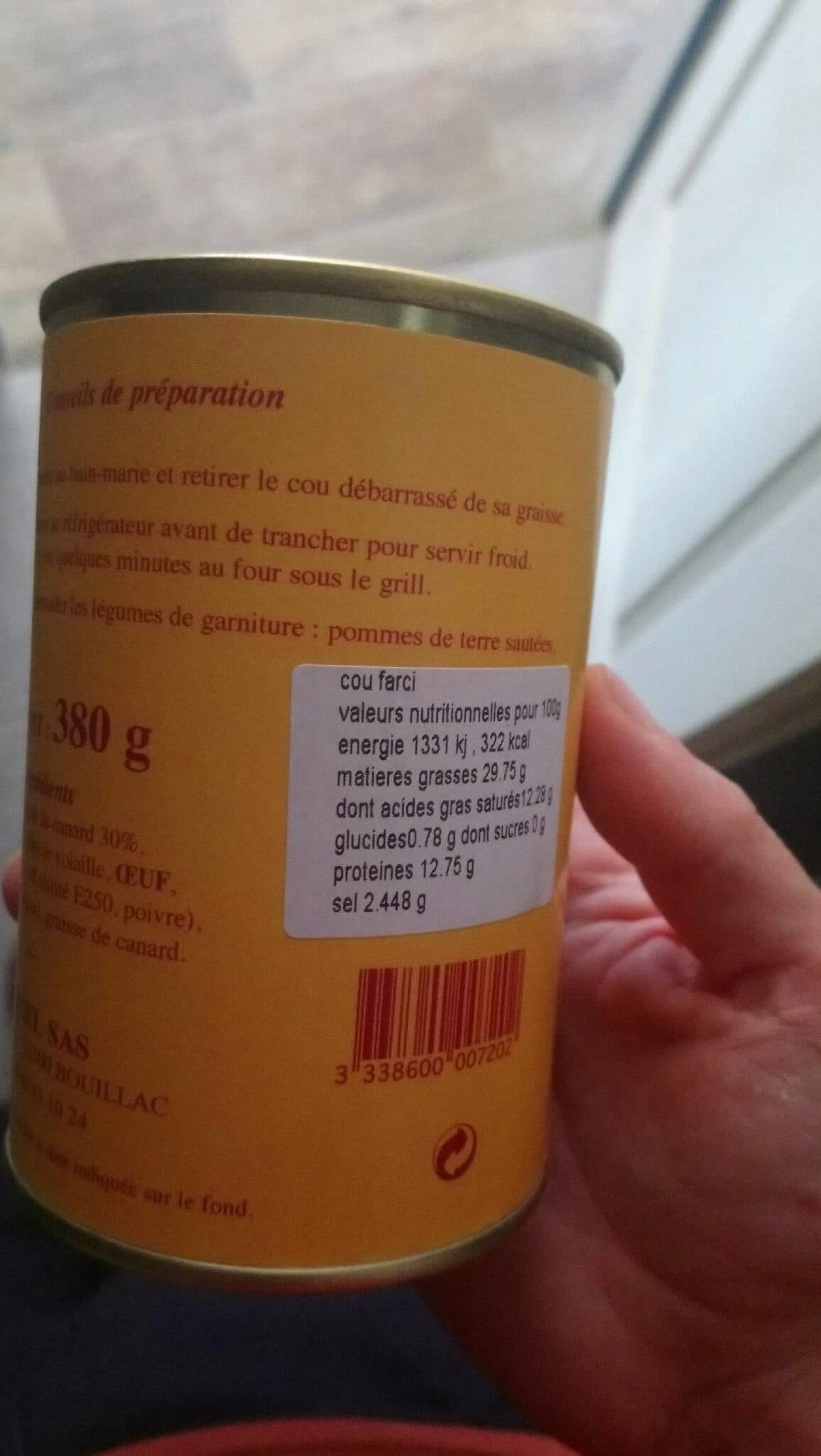 Open Food Facts Cou de canard farci packshot