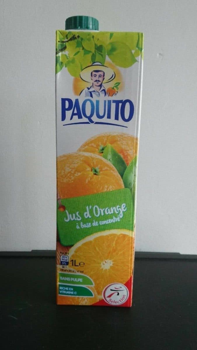 Paquito Jus d'orange à base de concentré packshot