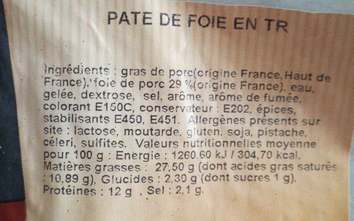 Open Food Facts Vasseur, Pate de foie du Nord, le paquet de packshot