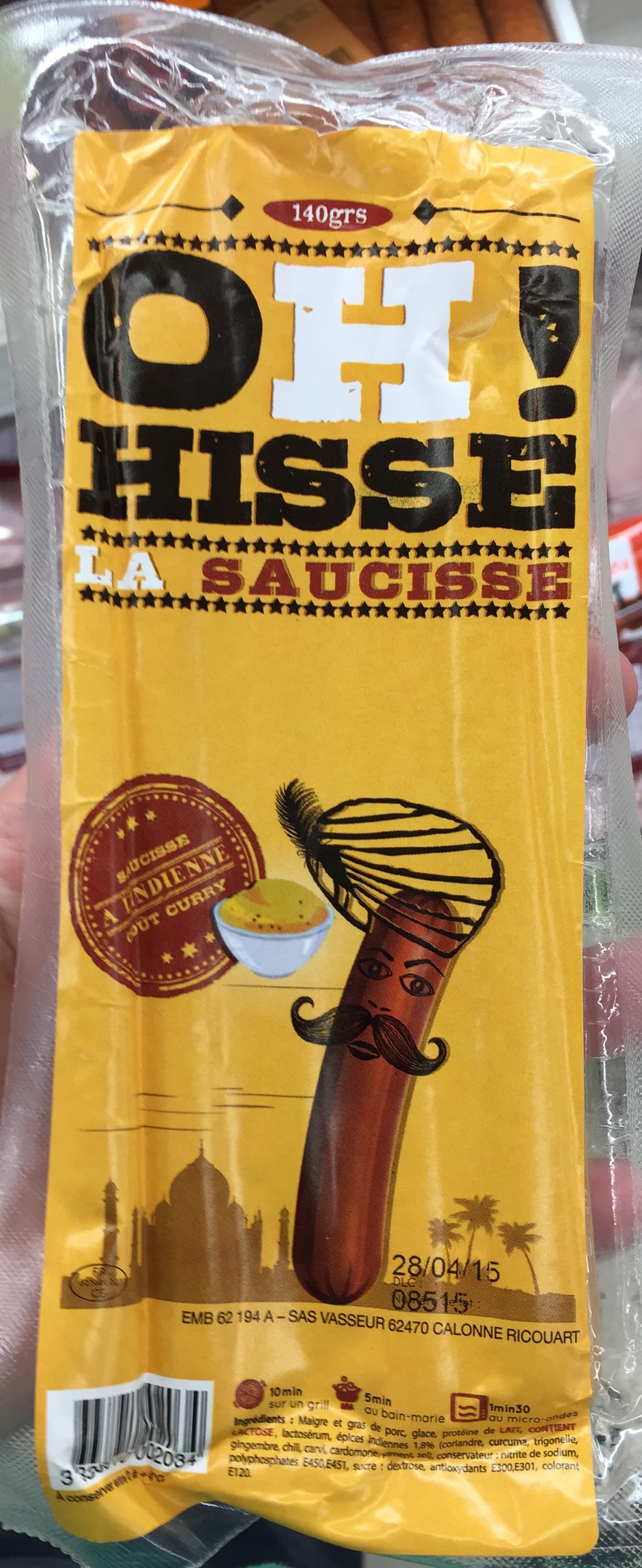 OH! HISSE La saucisse Saucisse à l'Indienne goût Curry packshot