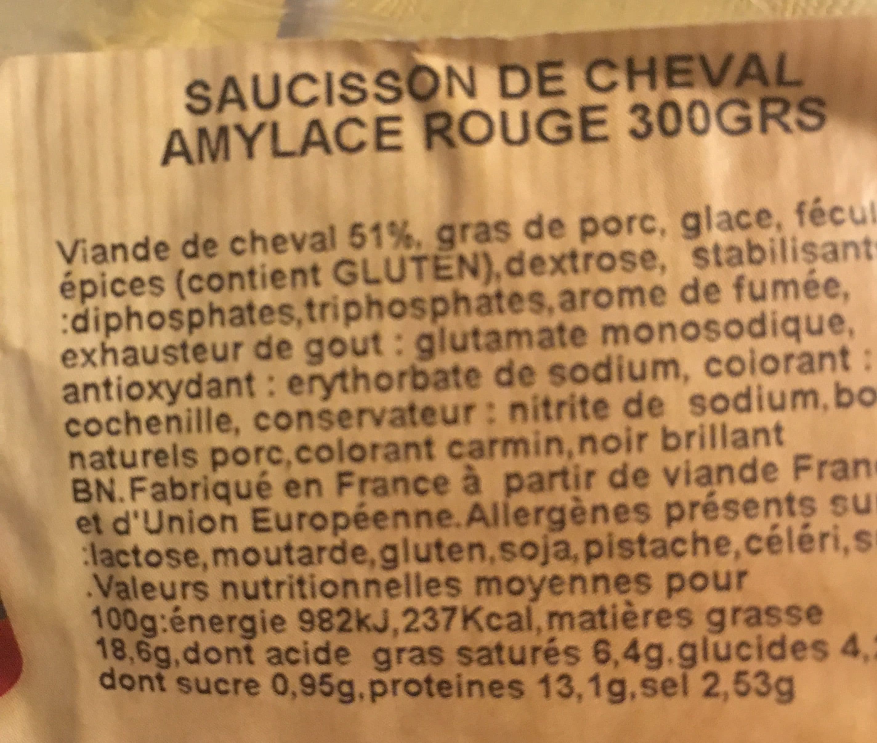 Vasseur Vasseur Saucisson Cheval Amylace packshot