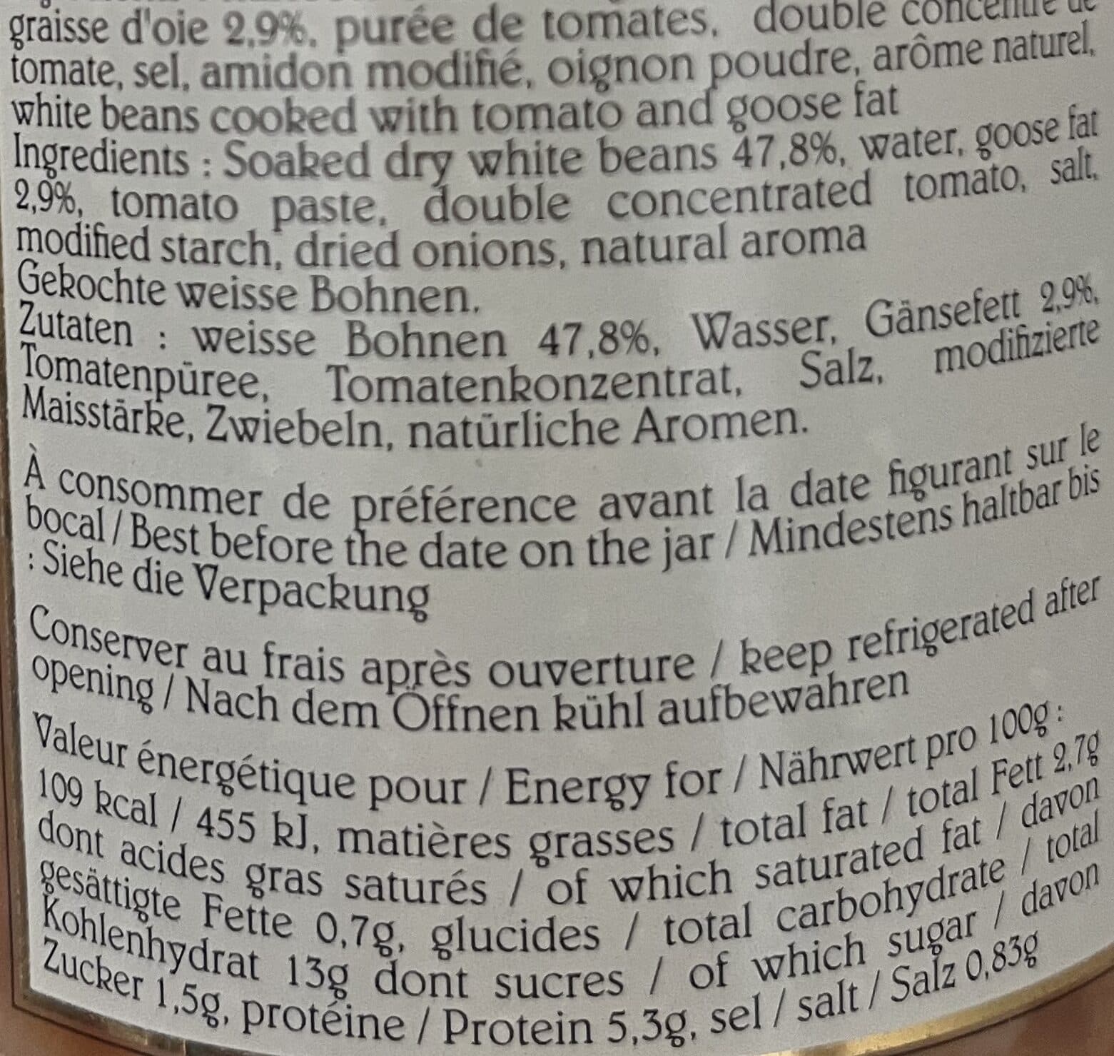 M. de Turenne Haricots blancs lingots cuisinés à la graisse d'oie packshot