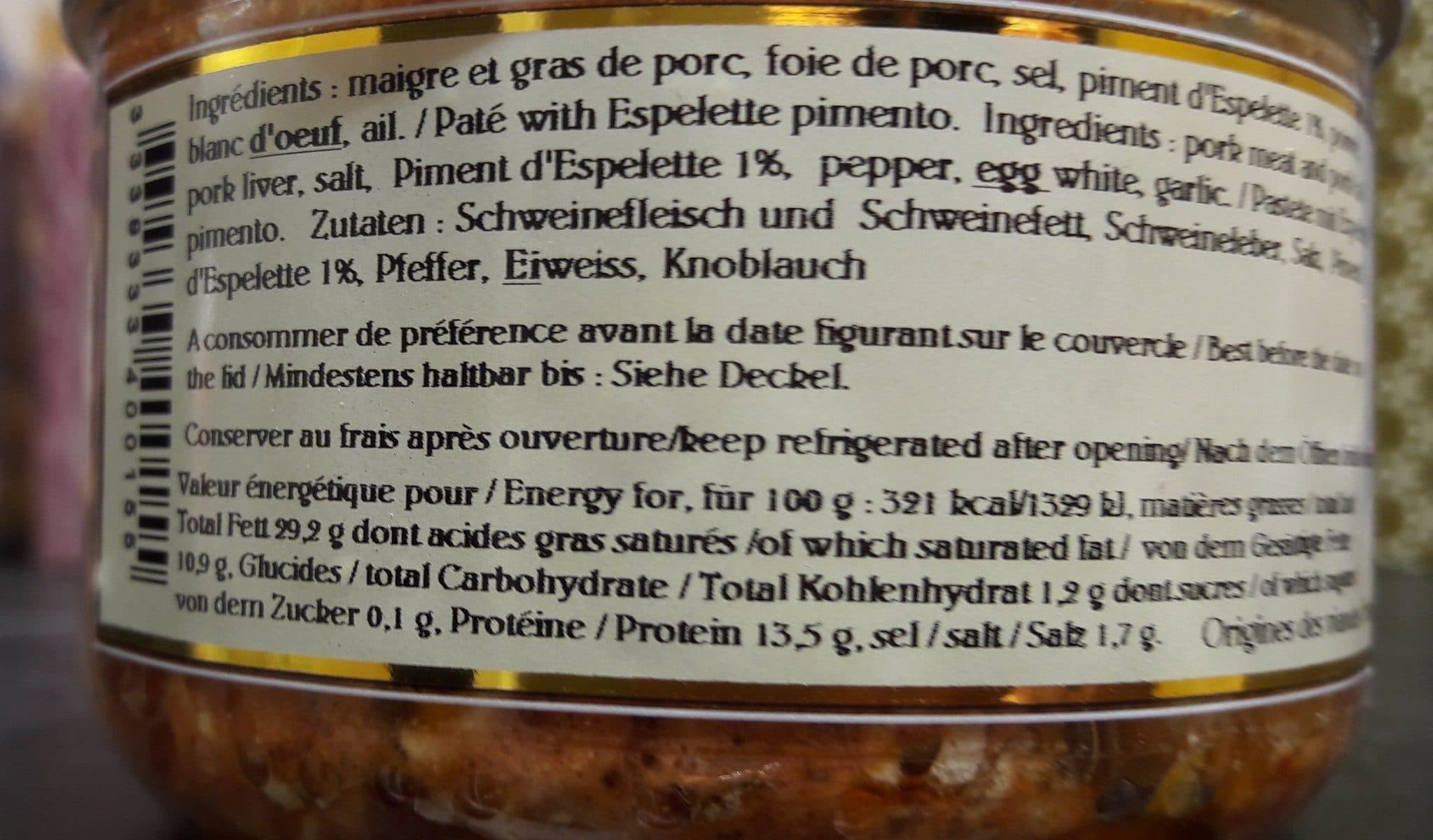 Lou Bersac Pate Basque au Piment d Espelette packshot