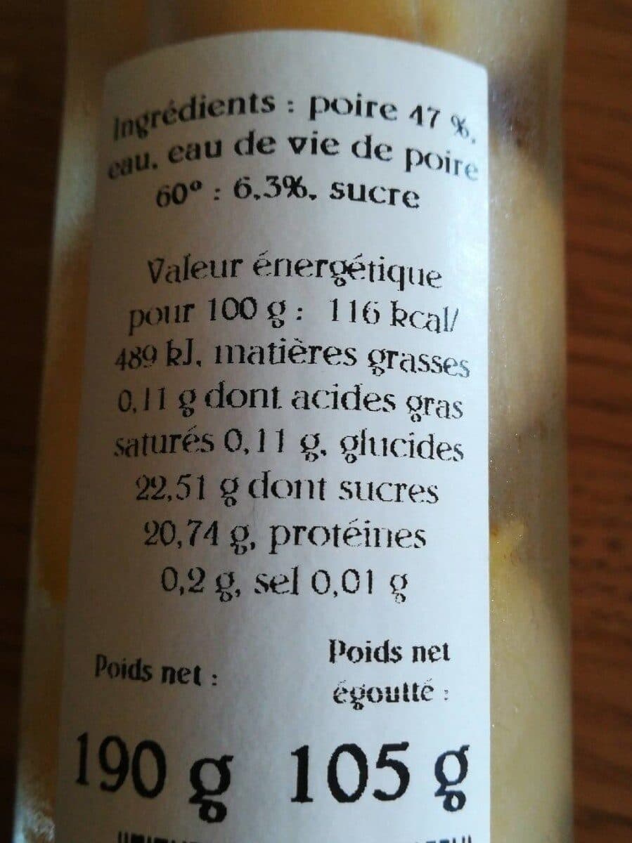 M. de Turenne Poires à l'eau de vie packshot