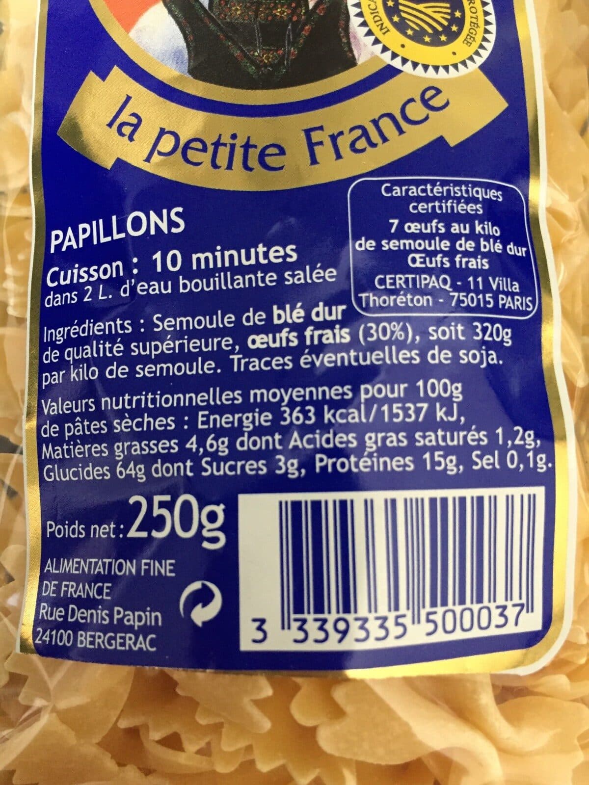 Open Food Facts Pâtes d'Alsace packshot