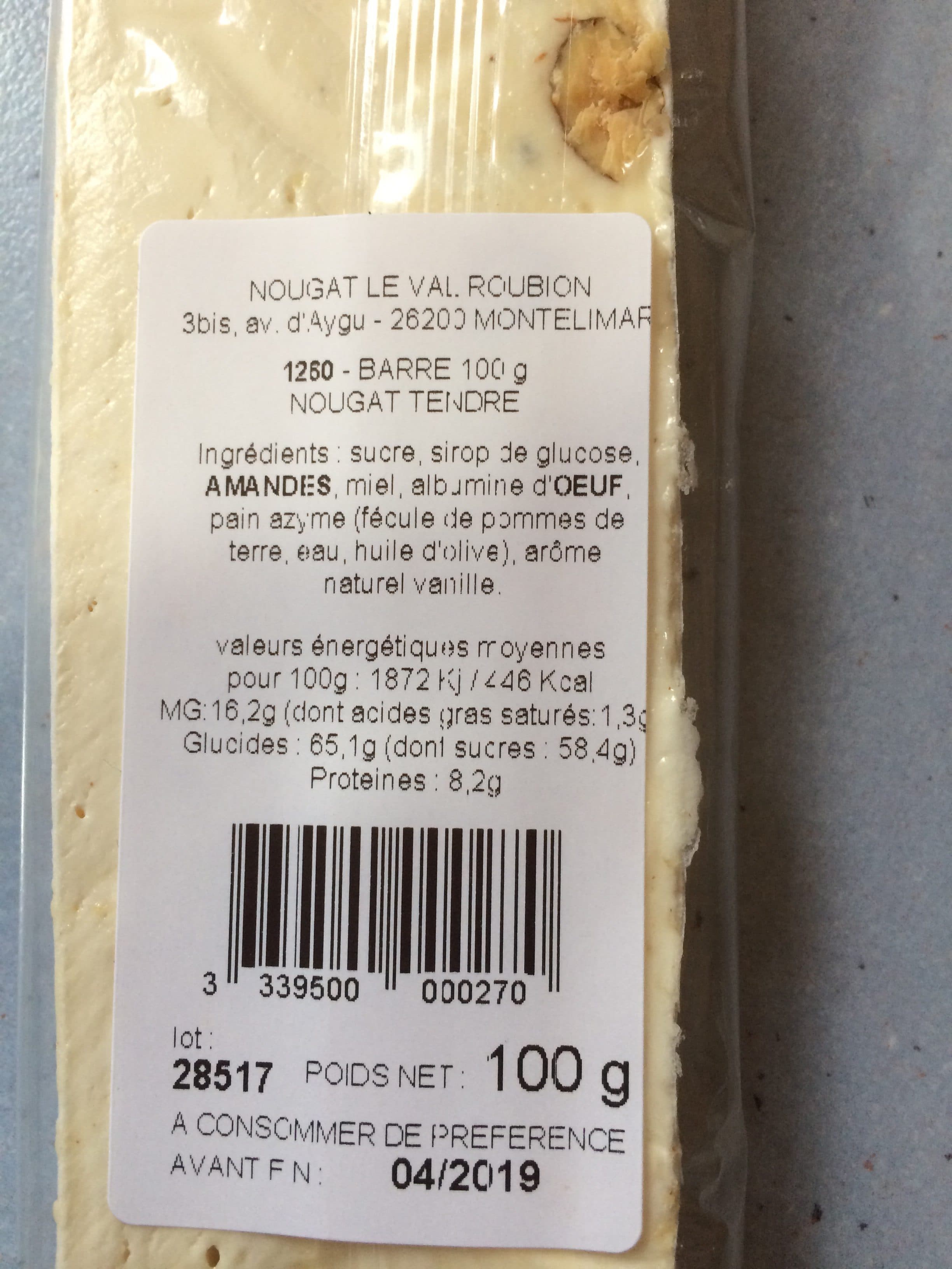 Le Val Roubion Nougat tendre packshot
