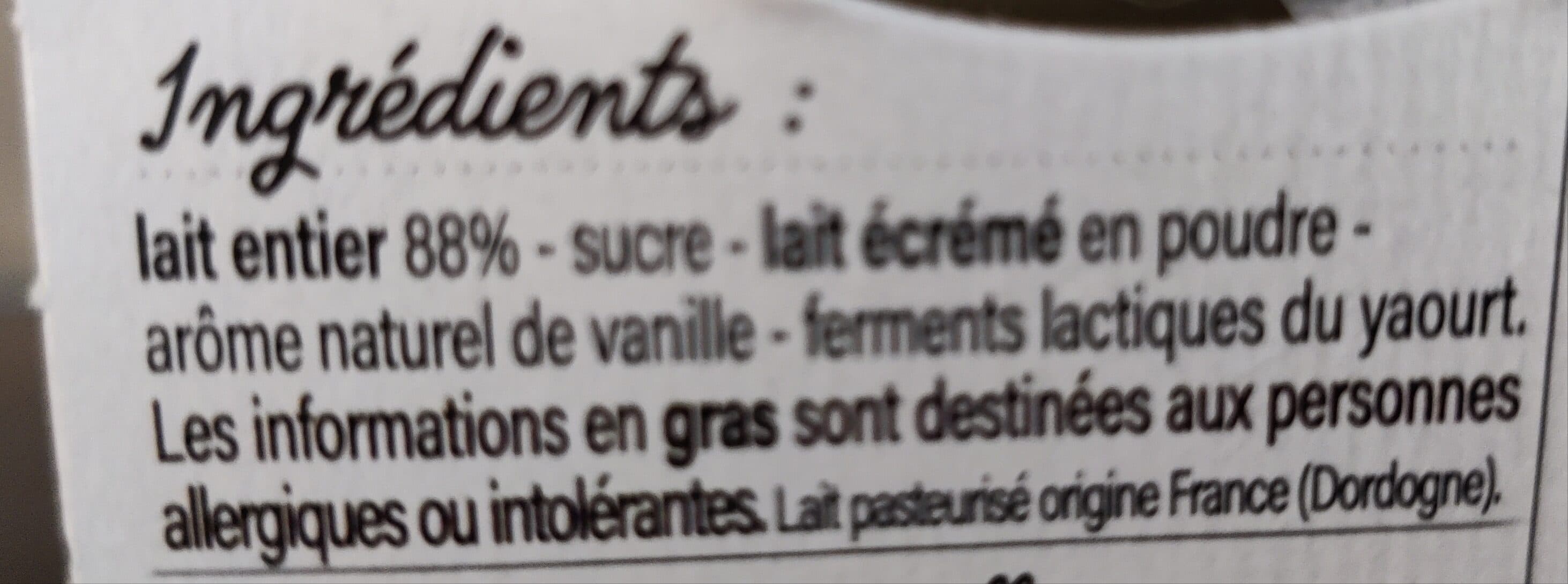 Pechalou Pechalou, Yaourts au lait entier aromatises vanille packshot