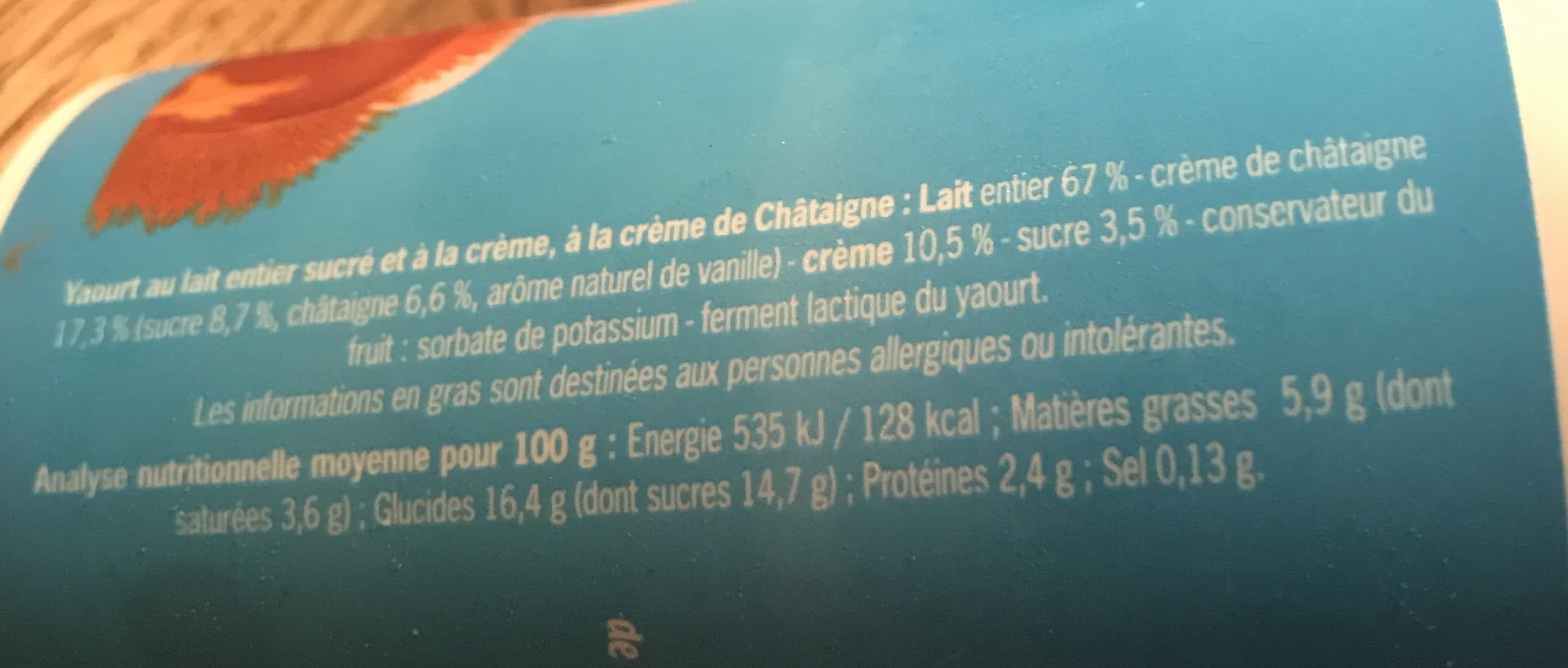 Péchalou Pechalou yaourt gourmand chataigne packshot