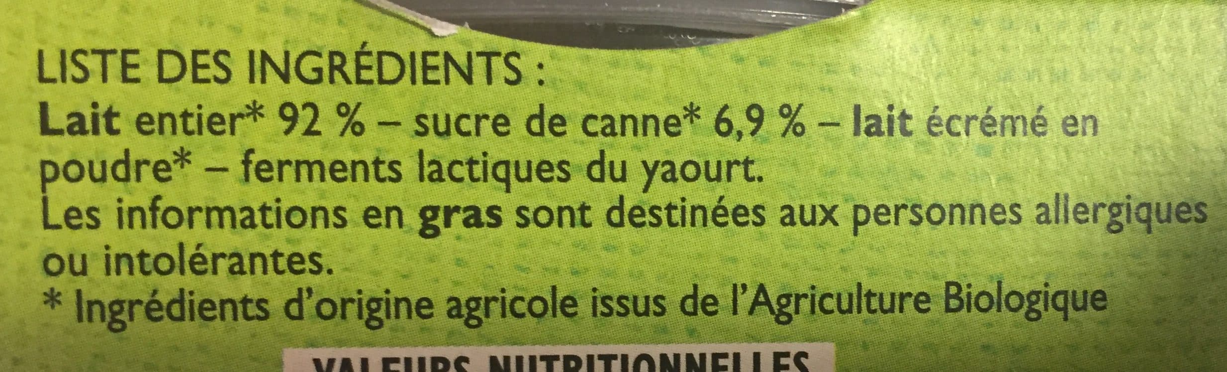 Péchalou Yaourts Bio Sucre de Canne packshot