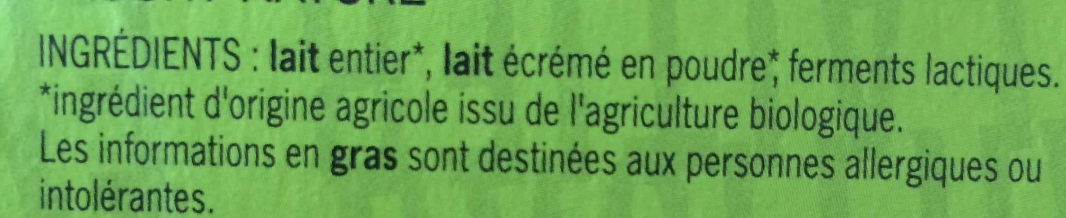 Péchalou Yaourts nature au lait bio de Dordogne packshot