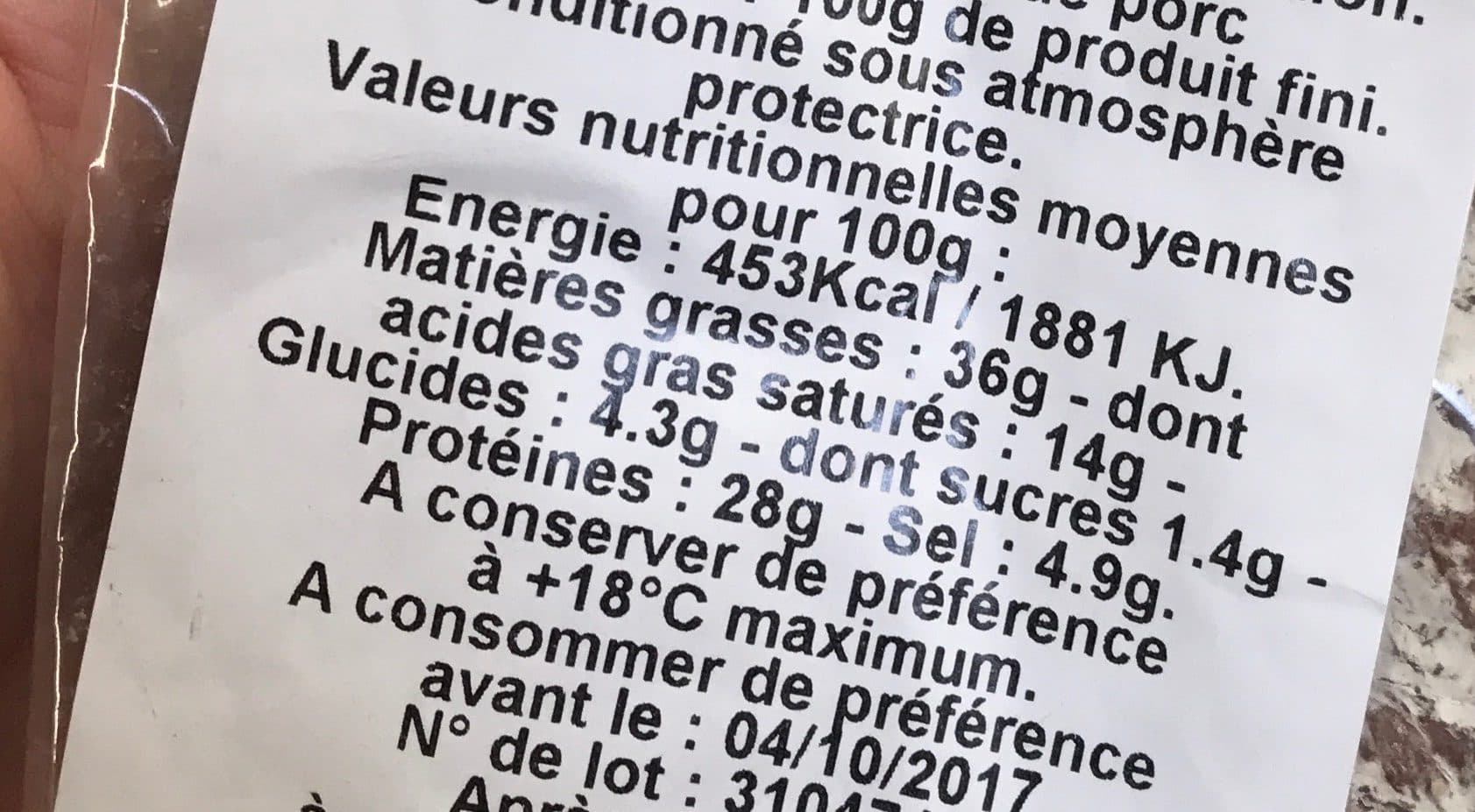 Montagne Noire Saucisse sèche Courbe pur porc qualité supérieure VPF packshot