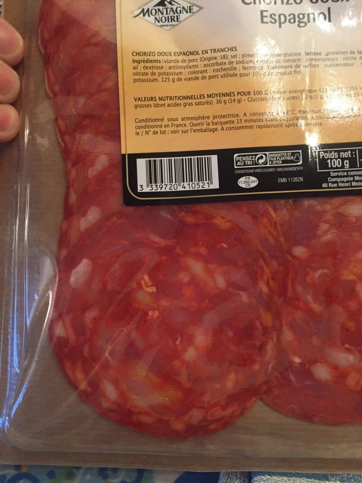 Montagne Noire Chorizo doux packshot