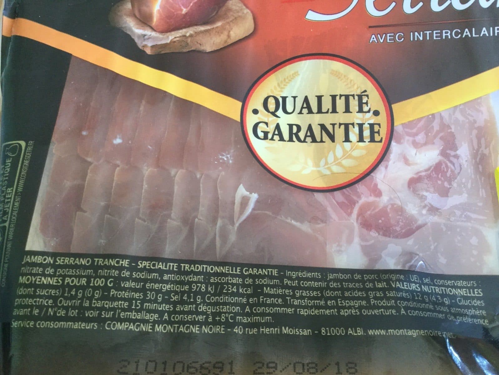 Montagne Noire Jambon Serrano packshot