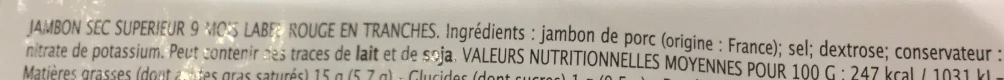 Montagne Noire Jambon sec supérieur 9mois packshot
