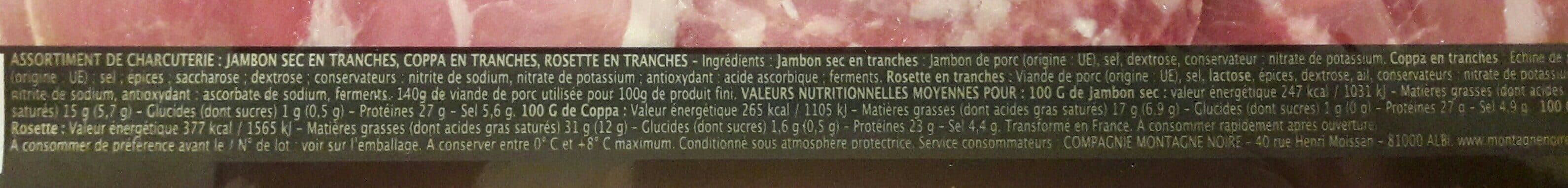 Montagne noire Assiette de Charcuterie packshot